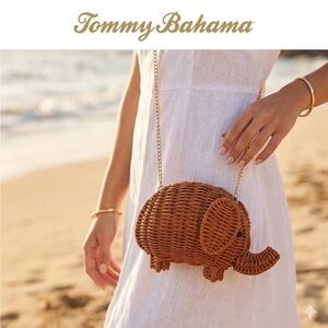 Viral Tommy Bahama Wicker Woven Rattan Elephant Crossbody Bag